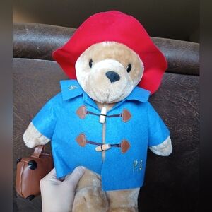 Harrods Classic Paddington Bear Plush Toy in Blue Coat and Red Hat